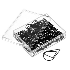 sourcing map Paper Clip Drop-Shaped Cute Decorative Clips Bookmarks with Box 1 Inch Black for Organize Office Home, Pack of 100