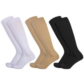 Utensilsto Medical Compression Socks for Men and Women, 20-30 mmHg, Knee Socks, Long Compression Socks, Compression Socks for Running, Flight Sports, Travel, Pregnancy, Pack of 3 Pairs