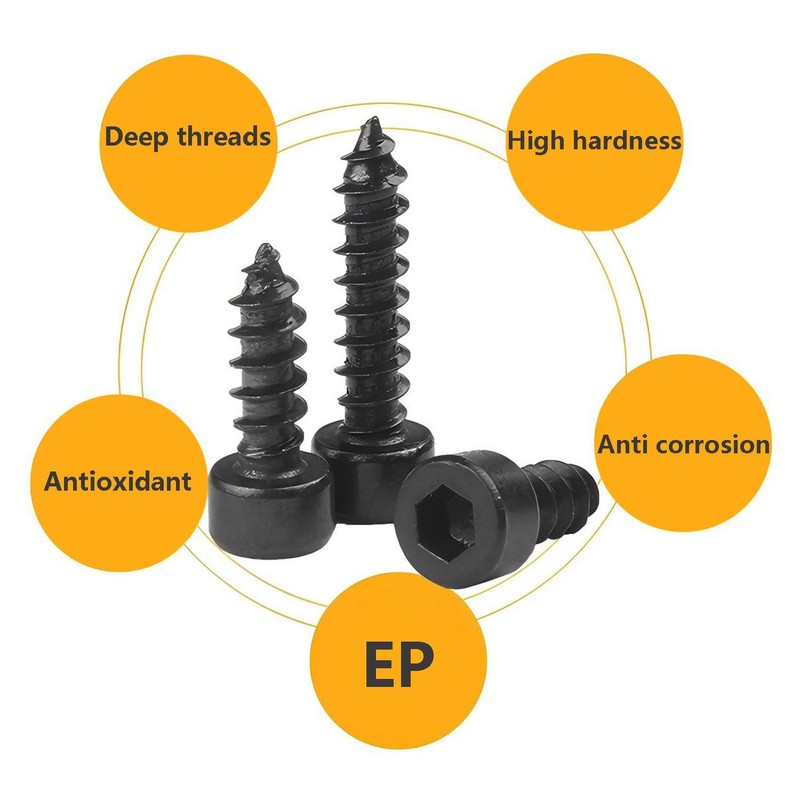 Qrity Pack of 20 Cylindrical Screws with Hexagon Socket, M4