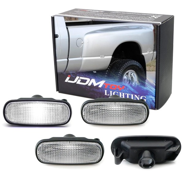 iJDMTOY Clear Lens All Xenon White LED Trunk Bed Marker