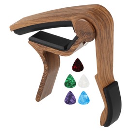 Guitar Capo with 5Pcs Guitar Picks for Acoustic Electric Guitar, Adjustable Clamp for String Instrument, Easy Use Capo for Musicians