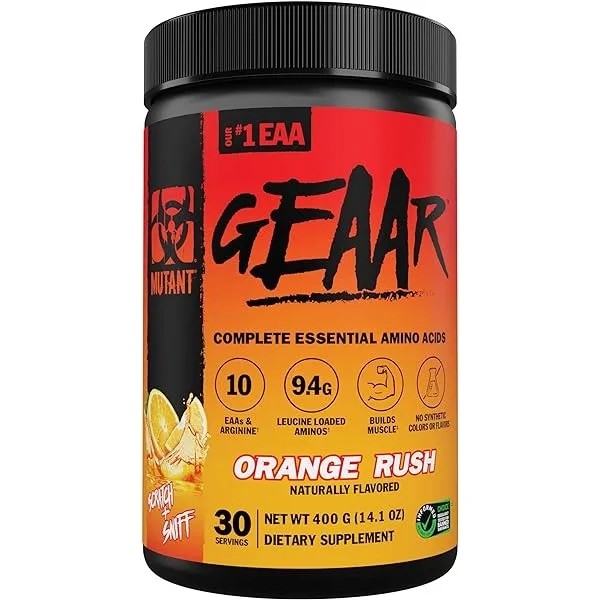 Aminoácidos Eeas Mutant Geaar Electrolitos 30 Servicios Sabor Orange Rush