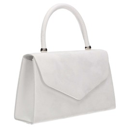 SwankySwans Women's Kendall Suede Clutch Bag, Cream White, One Size