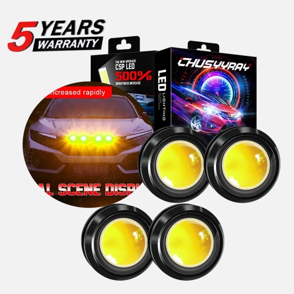 CHUSYYRAY 4x Eagle Eye Lamps LED DRL Fog Daytime Running