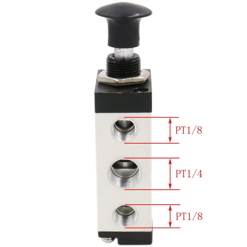 Heschen 4R210-08 Metal Hand Valve 5-Way 2-Position 1/4 PT Aluminium
