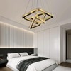 diisunbihuo Modern Crystal Chandeliers LED Square 3-Rings Chandelier Pendant Lights