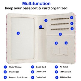 Passport Holder,Cute Passport Cover,Travel Wallet with Credit Card Slots Rfid passport Wallet Waterproof Documents Organizer Women Men, Gaming Enthusiast, Classic Pattern