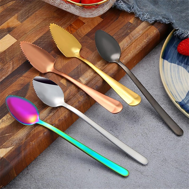 Stainless Steel Grapefruit Spoon For Citrus Fruit Watermelon Dessert Spoon