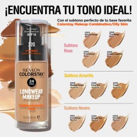 Base de Maquillaje Líquido ColorStay Make Up Combination  Oily Skin Tono Natural Tan                                                                  