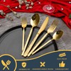 20-Piece Gold Silverware Set, Hammered 18/10 Stainless Steel Flatware Set