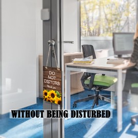 Do Not Disturb Door Hanger Sign,Wooden Double-sided Printing Sunflowers Office Door Sign Decor- Ideal For Office Home Therapists Clinic Dorm Online and School Class…