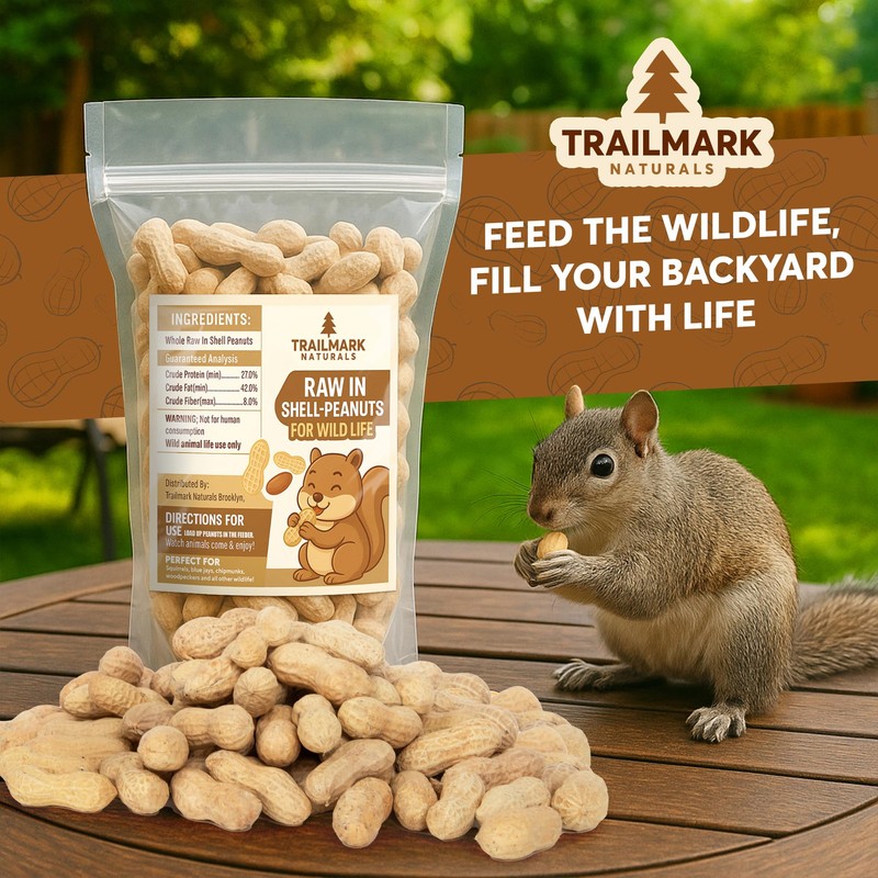 Trailmark Naturals - 1 LB - Raw Peanuts For Squirrels,
