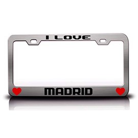 Custom Brother - I Love Madrid City Cities Metal Car SUV Truck License Plate Frame Ch i58