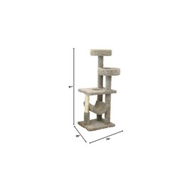HomeStock French Country Multiple Perch Cat Tree, Cat Tree with Scratch Post for All Cat Breeds, Indoor Cat Gym with Perches, Sturdy Wood Construction with Carpet Upholstery