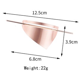 Cubahop Vintage Triangles Metal Hair Clips Geometry Smooth Irregular Hair Accessories Pin for Women and Girls (Rose Gold)
