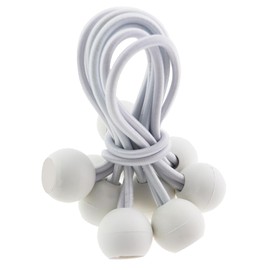 KKUANG 10PCS 102.3mm/4.02inch White Heavy Duty Tent Bungee Ball Cord Strap Ball Stretch Cord Elastic Cord Stretch Storage Stretch Ball Cord for Tent Cargo Hose Fixing