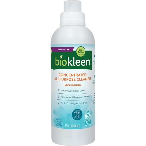 Biokleen All Purpose Cleaner - 32 Gallons - Super Concentrated, Eco-Friendly, Plant-Based, No Artificial Fragrance, Colors or Preservatives, 32 Ounces