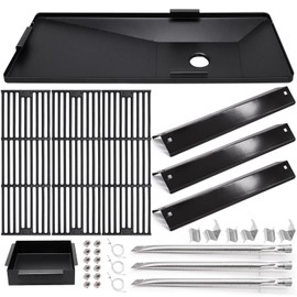 Hiorucet 5050 Replacement Parts for Char-Griller Grill, Cooking Grates, Grease Tray with Catch Pan, Heat Plates, Burner, Ignitor, Hanger Brackets for Chargriller 5050, 5650, 5072 Parts.