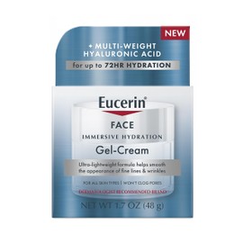 Eucerin Immersive Hydration Gel Cream with Hyaluronic Acid, Ultra-Lightweight Face Moisturizer Smooths Fine Lines and Wrinkles, 1.7 Oz Jar