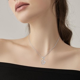 POPLYKE Infinity Necklace for Women Sterling Silver Gitls and Dog Necklace Infinity Jewelry Girls for Girls Dog Lovers
