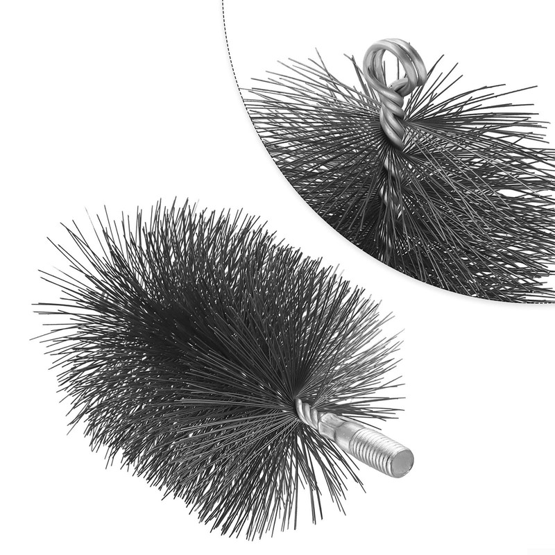 4 inch Chimney Brush, Round Steel Wire Fireplace Flue Pipe