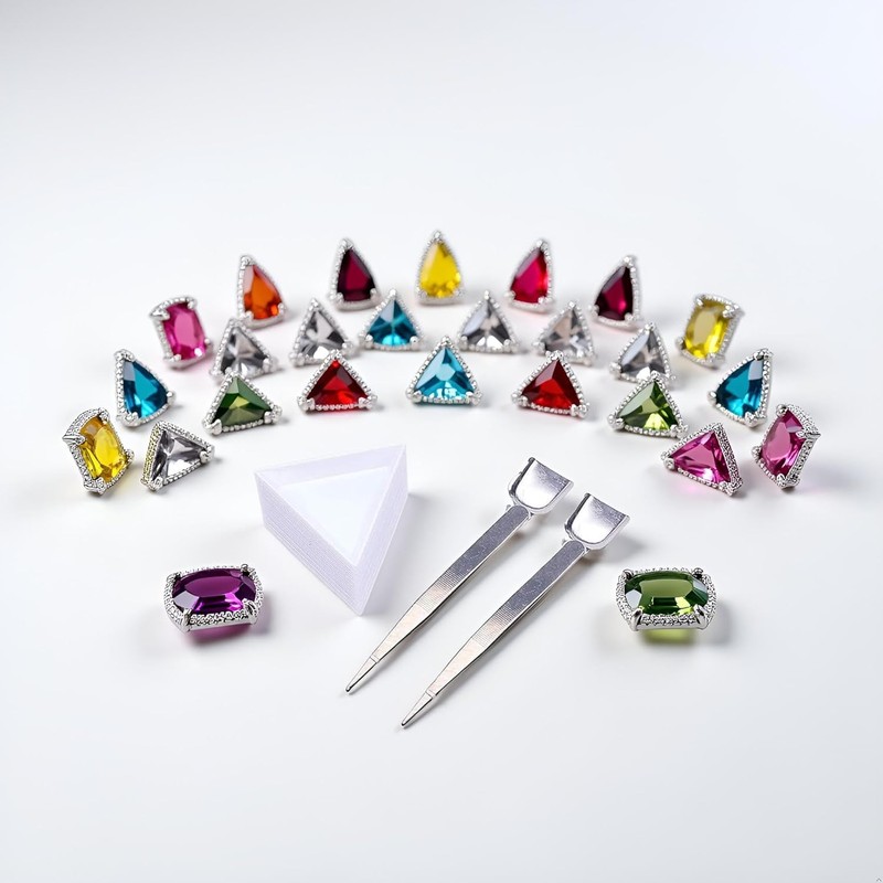 20 Pcs Plastic Triangle Bead Sorting Trays Diamond Rhinestone Plates