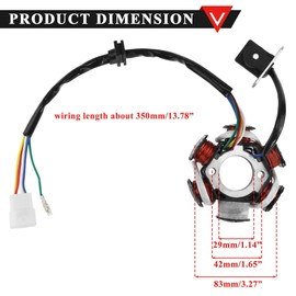 PRO BAT 6 Coils 5 Wires Stator Magneto ATV Magneto Stator Plate Fine Pure Copper for 50cc 70cc 90cc 110cc 125cc Engine Chinese Scooter Dirt Bike Taotao Sunl Roketa