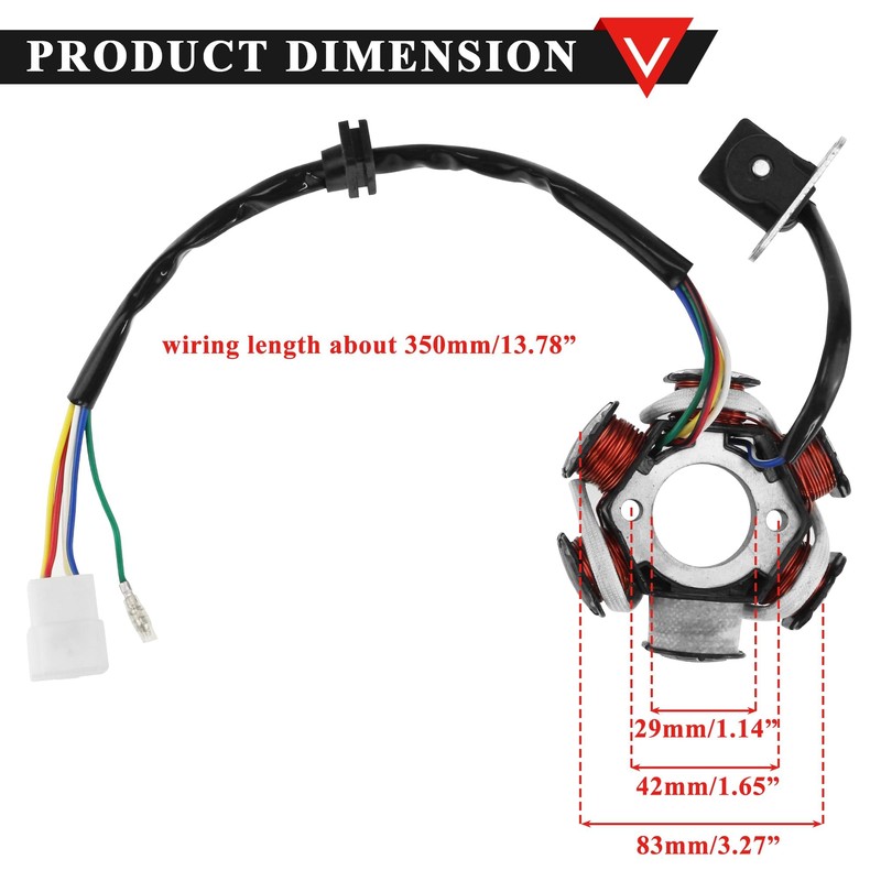 PRO BAT 6 Coils 5 Wires Stator Magneto ATV Magneto