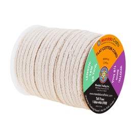 Mandala Crafts Cream Flat Drawstring Replacement, 1/8 Inch 20 Yds Cream Soft Drawstring Cotton Draw Cord Hoodie Sweatpants Drawcord Replacement