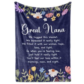 InnoBeta Great Grandma Gifts, Super Soft Flannel Throw Blankets Gifts for Great Grandma, Great Grandmother Nana, Gigi, Granny, Grammy Presents for Birthday Mothers Day, 50” x 65”- Great Nana