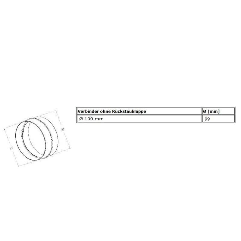 Ducting Pipe Connector 100mm / 4" Round Tube Connector Ventilation