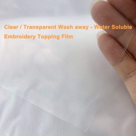 New brothread 25 Microns Transparent Wash away - Water Soluble Embroidery Topping Film - 10" x10Yd roll - Cut into Variable Sizes for Machine Embroidery and Hand Sewing