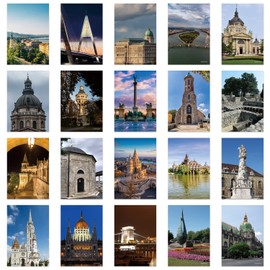 xtvinvm Budapest Hungary Europe Travel Postcards from Around the World Vintage Postcard Pack for Mailing Business Christmas Holiday Birthday Postcards with Mailing Side Set of 20