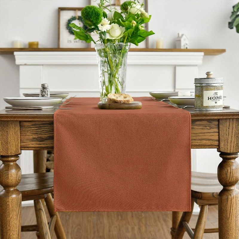 Artoid Mode Rusty Orange Summer Table Runner, Seasonal Fall Winter