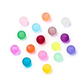 Craftdady 500Pcs 4mm Transparent Frosted Glass Beads Tiny Crystal Glass Round Loose Spacer Beads Random Mixed Colors for Jewelry Making Hole: 1mm