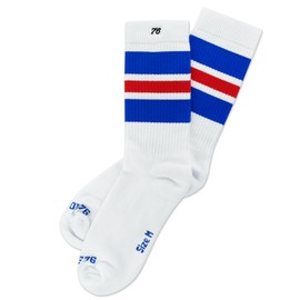 Spirit of 76 Men's & Women's Retro Socks with Stripes - White, blue, red, size: 43-46