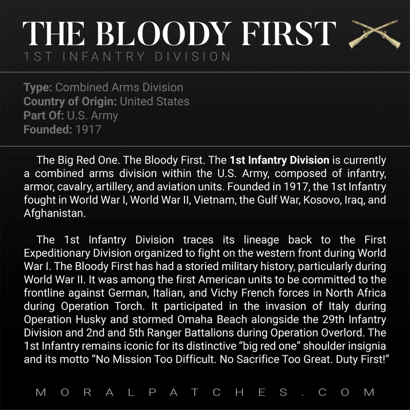 TACOPSGEAR Big RED ONE 1ST Infantry Division Helmet Patch