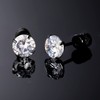 Pack of Screw Back Earrins Black Gold Plted Titanium CZ