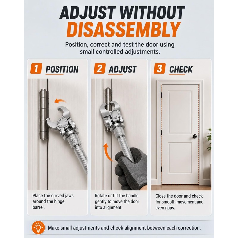 Universal Adjustable Door Hinge Wrench Stainless Steel Door Alignment Tool