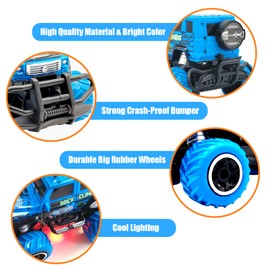 Pup Go Small Off Road Remote Control Car for Kids, My First Fast Car Toy Toddler, Mini RC Car Monster Truck Radio Controlled Car, Christmas Birthday Gift Age 2 3 4 5 6 Years Old Boys Girls (Blue)