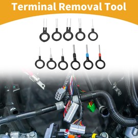 Partuto 11 Pcs Key Shape Universal Terminal Removal Tool Assortment Kit Car Truck Motorcycle Boat Wire Connector Terminal Pin Extractor Kit Black