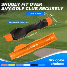 COCOEVA Golf Grip Trainer, Golf Club Grip, Golf Grip Training Aid, Helps Improve and Train Correct Hand Position (Right Hand (Orange/Black))