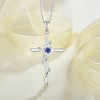 Rocayi Cross Necklace for Women 925 Sterling Silver December Birthstone