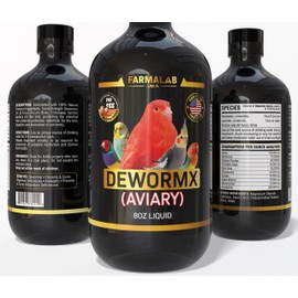 Farmalab DEWORMX Liquid Extra Strength 2oz 8oz Budgies, Parakeet, Finches, Lovebirds Small Caged Birds para periquitos, cacatillos, cotorras, Canarios, guacamayos, Quakers y Aves (Birds 2oz)