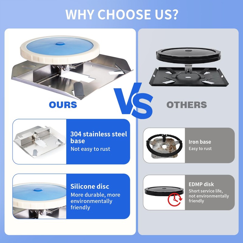 MEISHUNDA Pond & Lake Aeration Accessories, Stainless Steel Chassis, Silicone