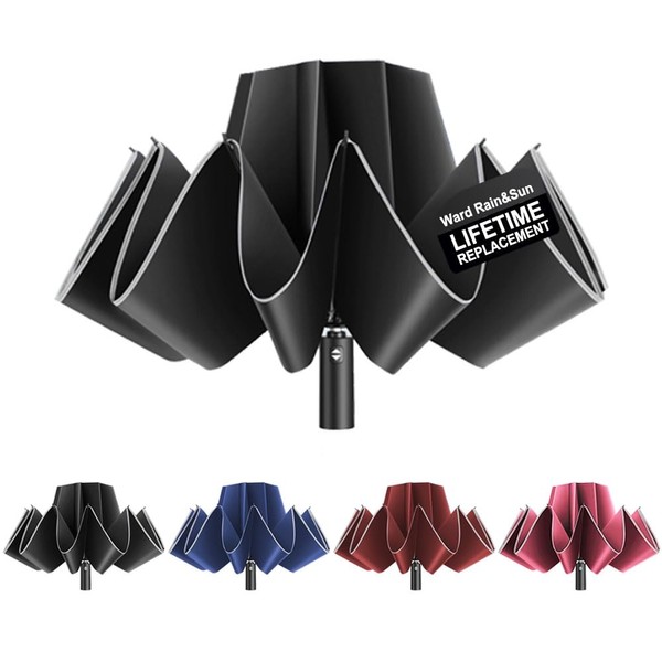 Ward Rain&Sun Umbrella Inverted Folding - Black