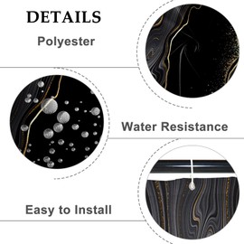 Baocicco Black and Gold Marble Shower Curtain Modern Luxury Abstract Shower Curtains Decorative for Bathroom Bathtubs Polyester Waterproof Fabric Shower Curtain with Hooks 36x72 Inches
