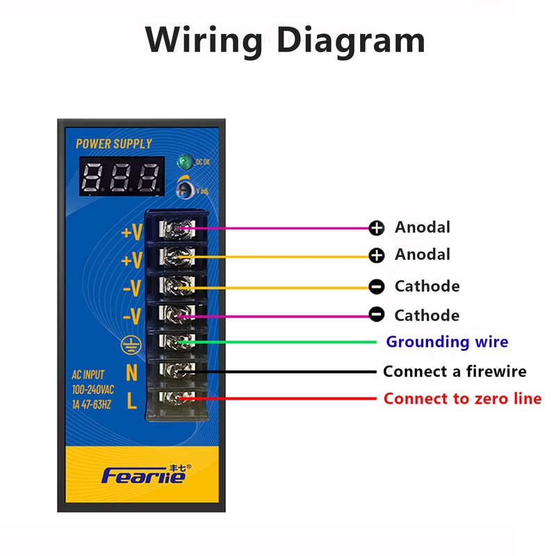 FEARLIE Industrial Switching Power Supply 24V 2.5A 60W,DIN Rail, AC