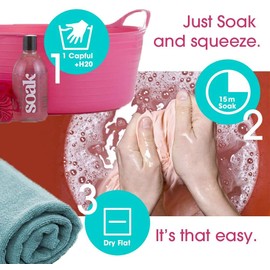 SoakBox - Soak Laundry Soap & Eco Wash Bag Set - 90 mL / 3 fl. oz Eco-Friendly Soap and 16 Inch Circle 100% Recycled RPET Wash Bag (Fig)