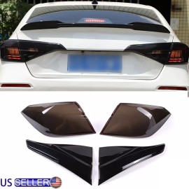autotrim000 Smoked Tail Rear Light Lamp Cover Trim Accessories For Honda Civic 2022-2024 USA